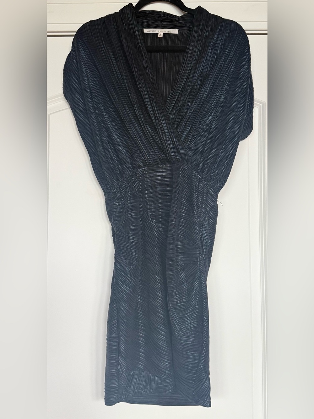 Rachel Rachel Roy Deep V-Neck Draped Cocktail Midi Dress Size Small